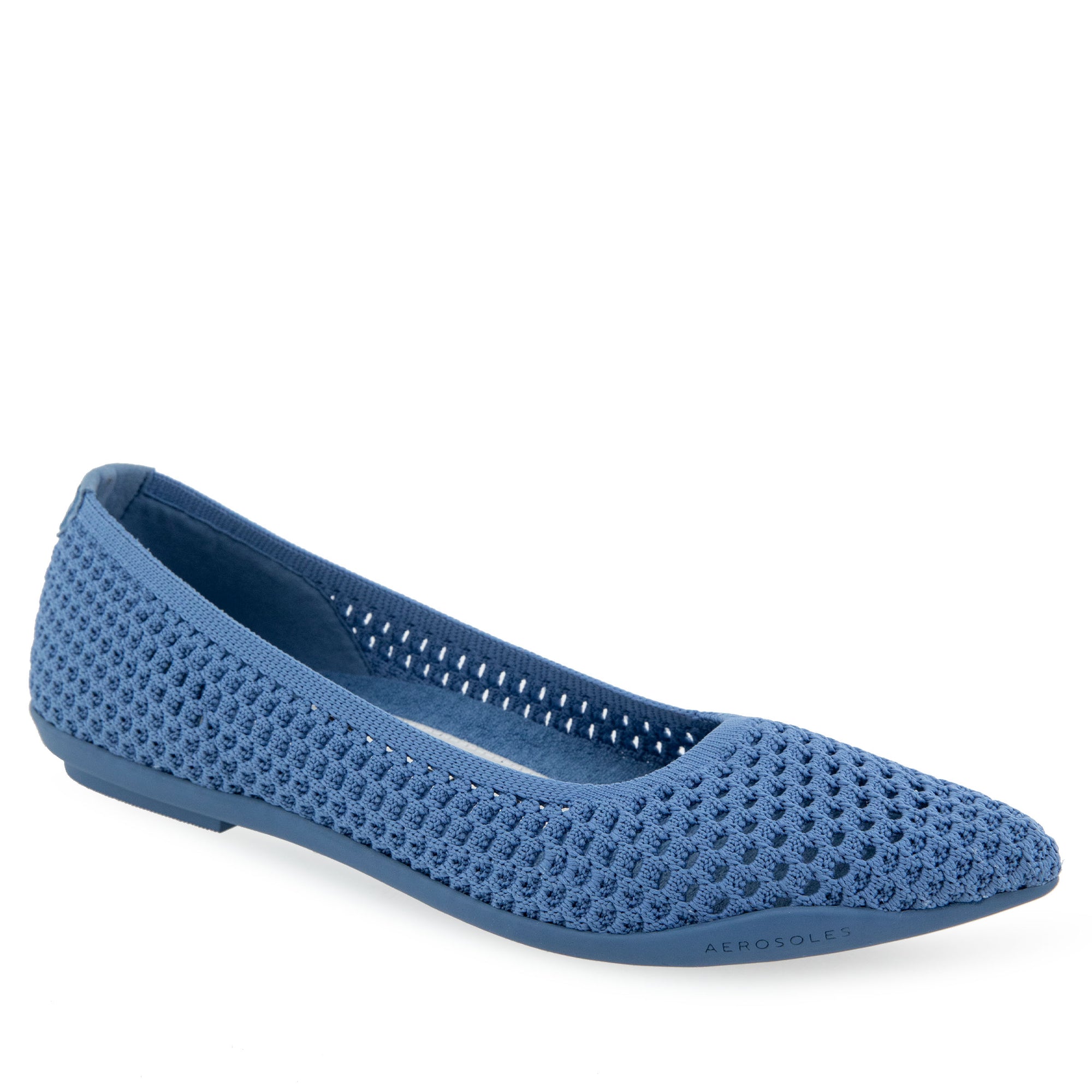 Danielle Dress Flat | Blue Jean Textured Knit Fabric