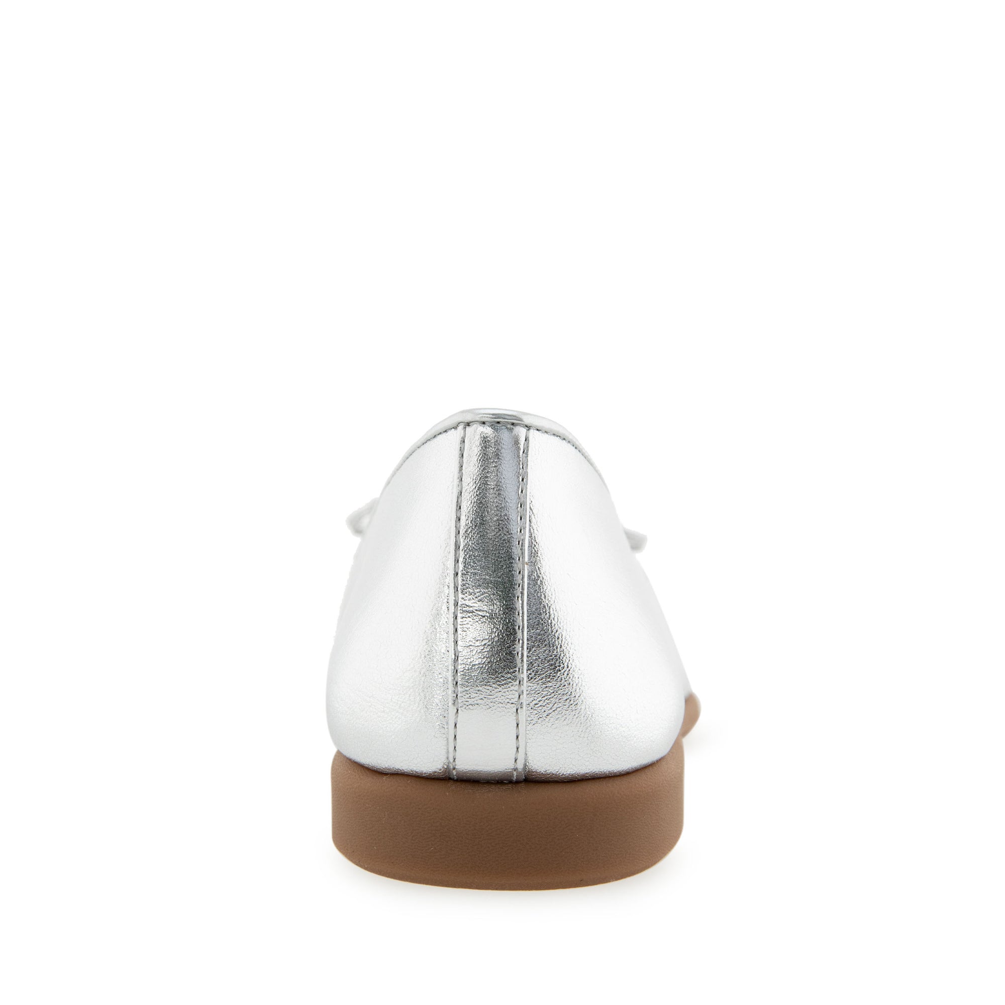 Novia Dress Flat | Silver Metallic Leather