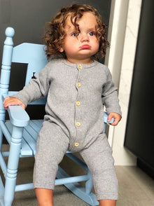 Unisex | Ribbed Cotton Playsuit Grey | Gray