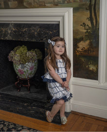 Checkered Linen Pigtail Bows - Petite Maison Kids