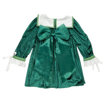 Girl | Everly Damask Velour Dress | Green