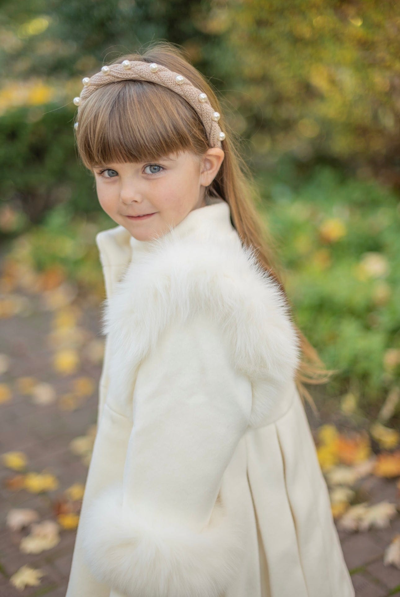 Girl | Anna Pearl Headband | Beige