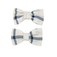 Checkered Linen Pigtail Bows - Petite Maison Kids