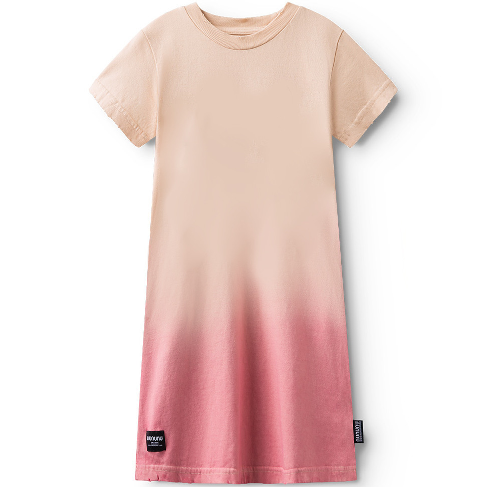 Girl | Gradient A Dress | Nude x Hot Pink