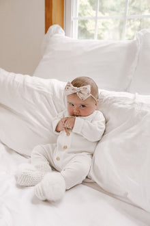 Unisex | Ribbed Cotton Playsuit | White