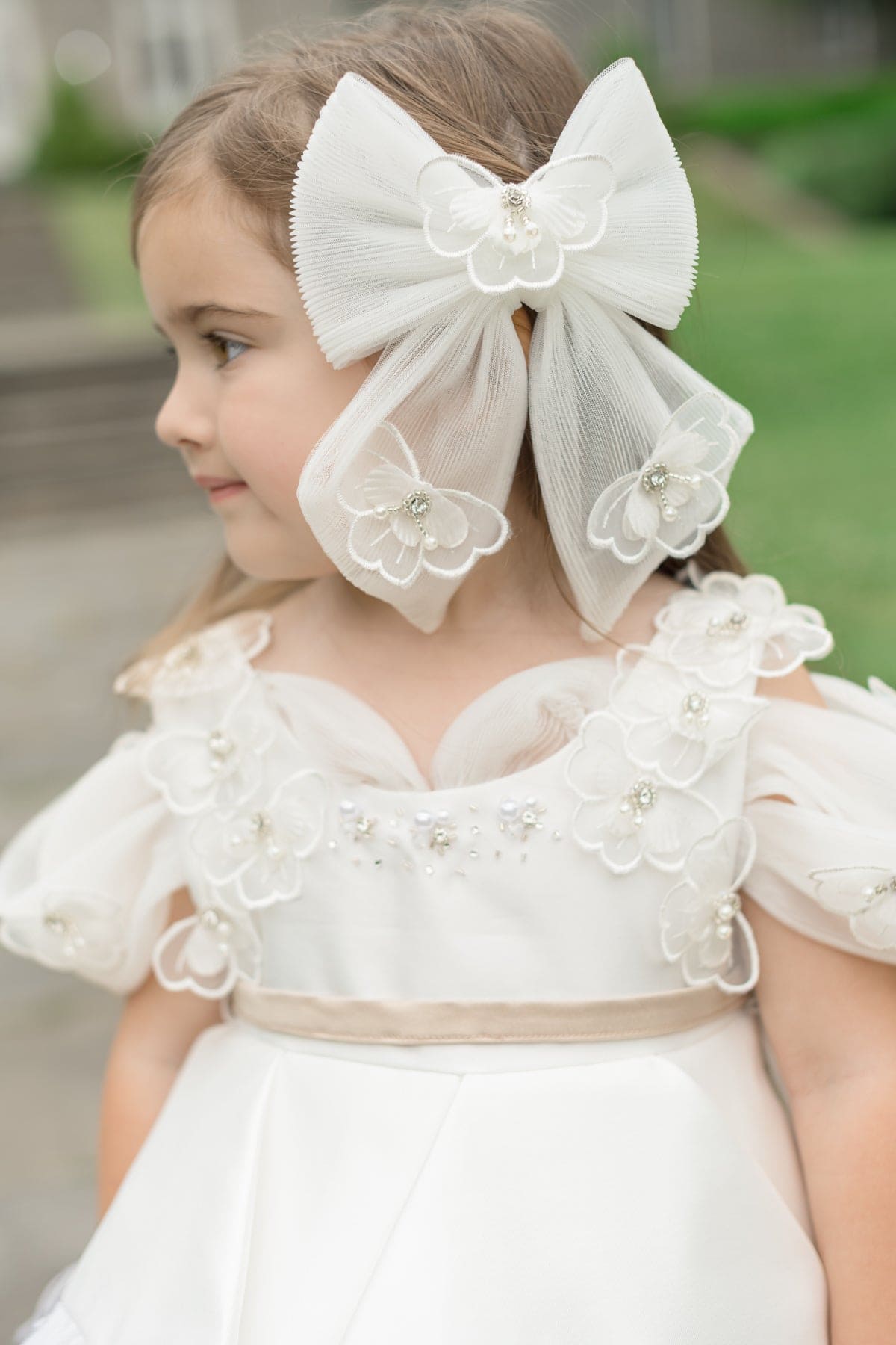 Girl | Constanza Tulle Hair Bow | White