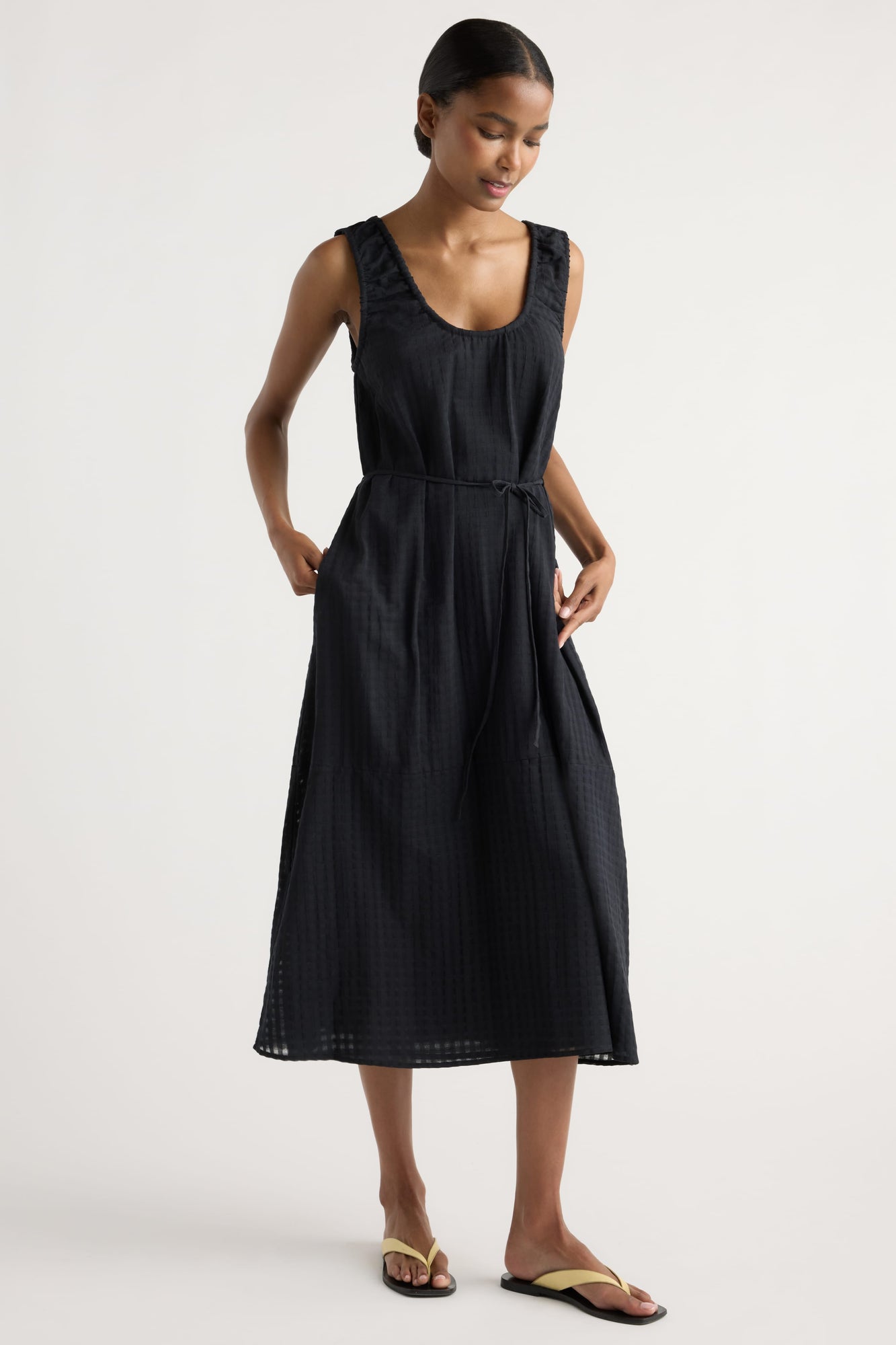 Isilda | Imogen Organic Cotton U-Neck Gingham Dress in Size Extra Small