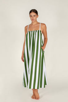 Inez Dress | Verdant Stripe