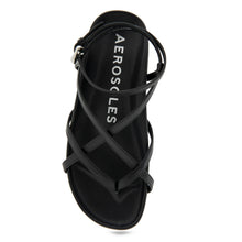 Leera Sandal Footbed | Black Faux Leather