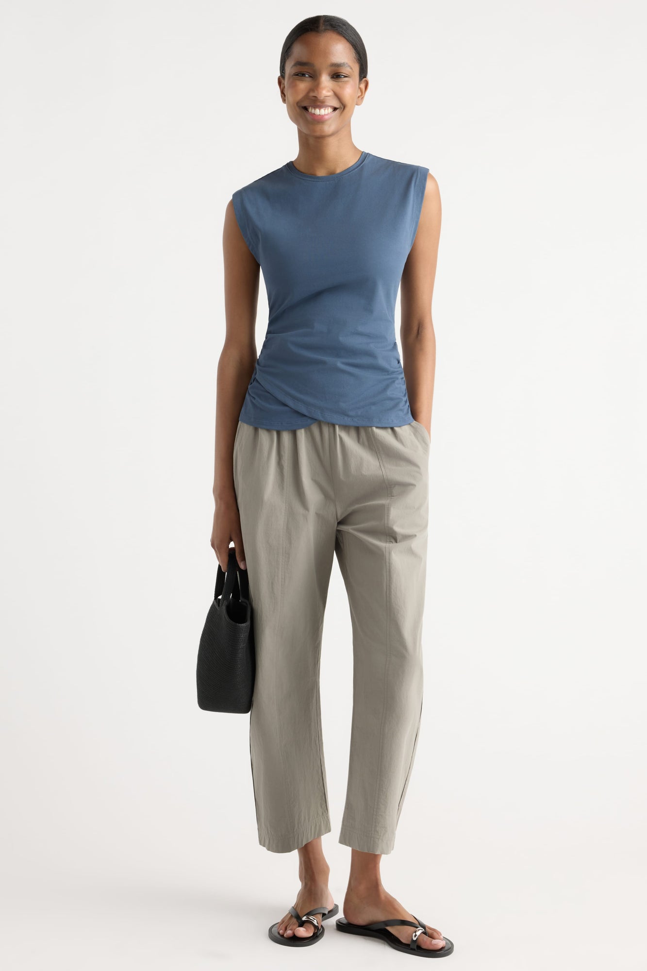 Isilda | Jensen Front-Wrap Jersey Tee in Size Extra Small