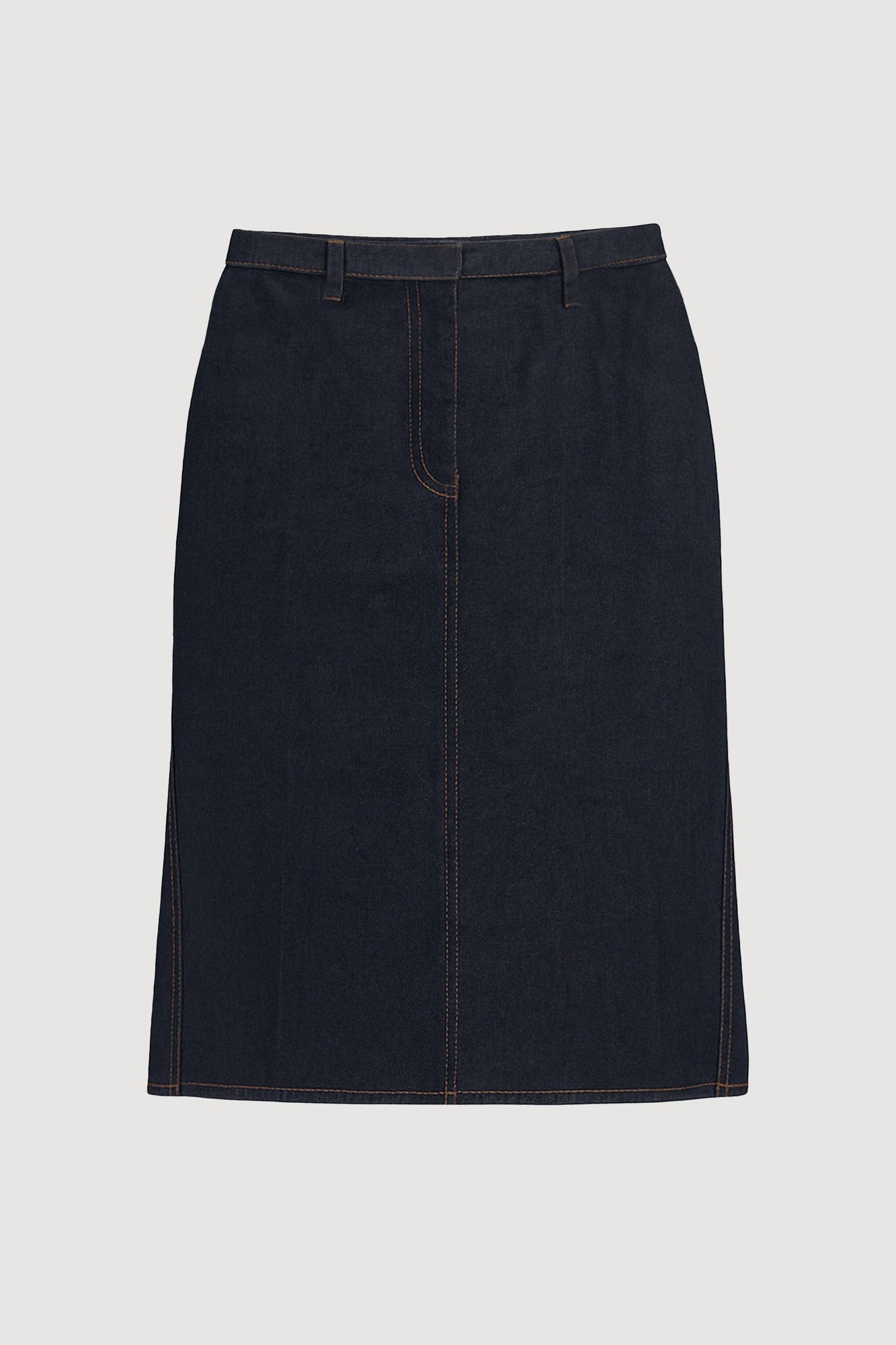 Hayley | Johanna Knee-Length Denim Skirt in Size Small - Flat