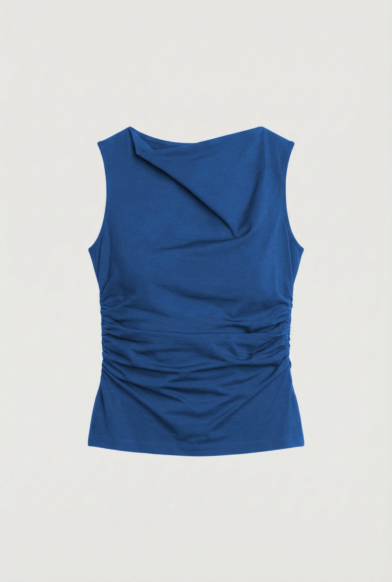 Arya | Josie Shirred-Side Cowl-Neck Tee in Size Small - Flat