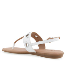 Iago Sandal Flat | Bright White Faux Leather