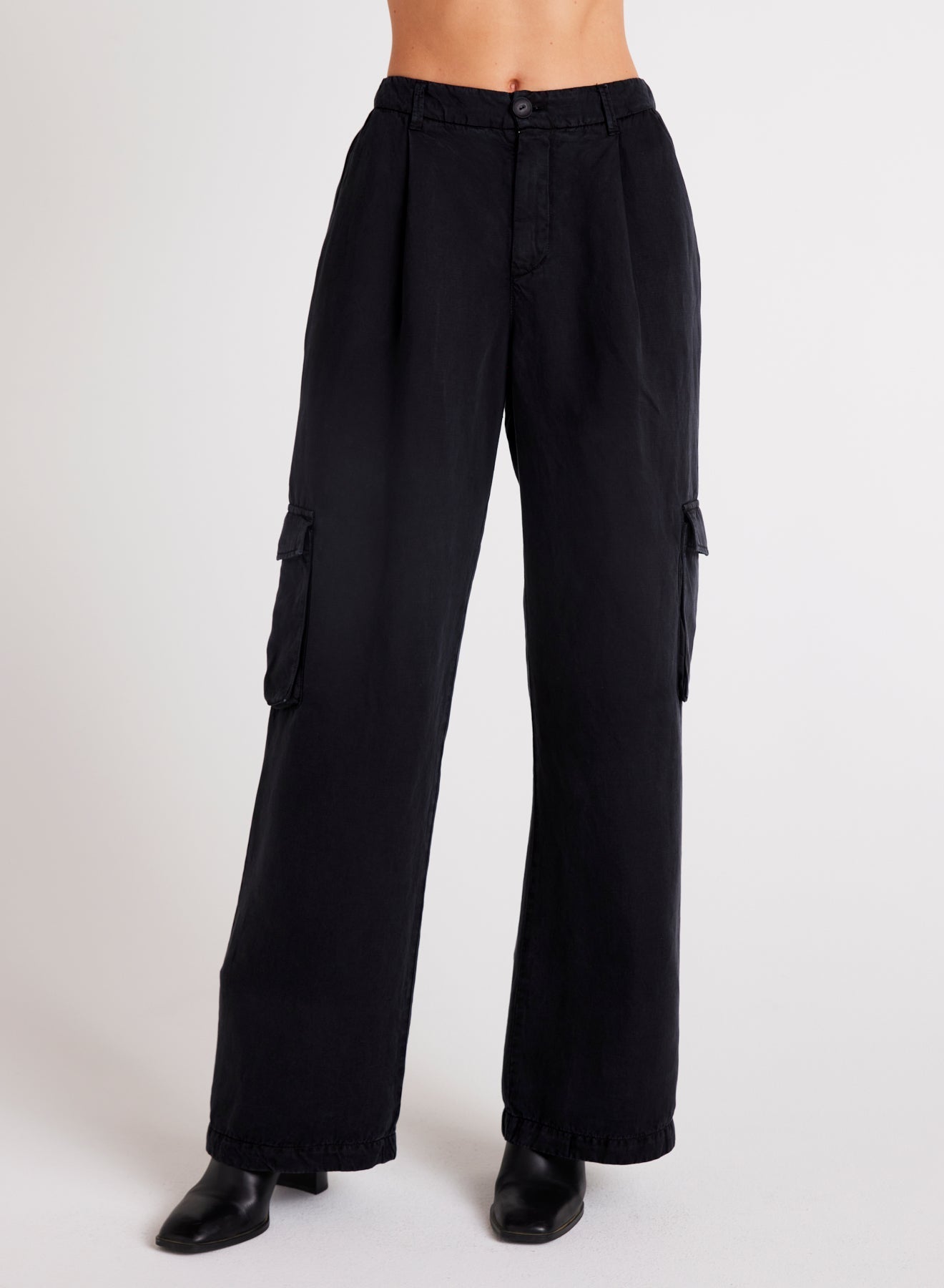 Jules Pleated Wide Leg | Black