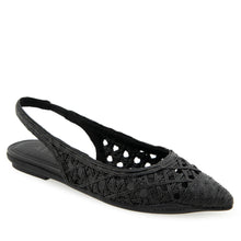 Diego Dress Flat | Black Embroidered Raffia
