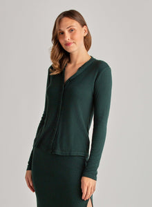 Knit Slim Fit Button Down  | Dark Hunter