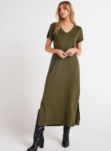 Knit V-Neck Maxi Dress | Italian Herb