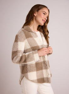 Knitted Fuzzy Shacket | Ivory & Fawn