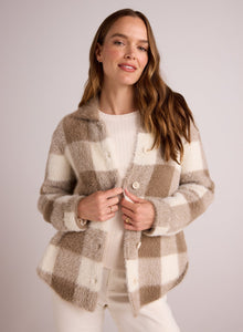 Knitted Fuzzy Shacket | Ivory & Fawn