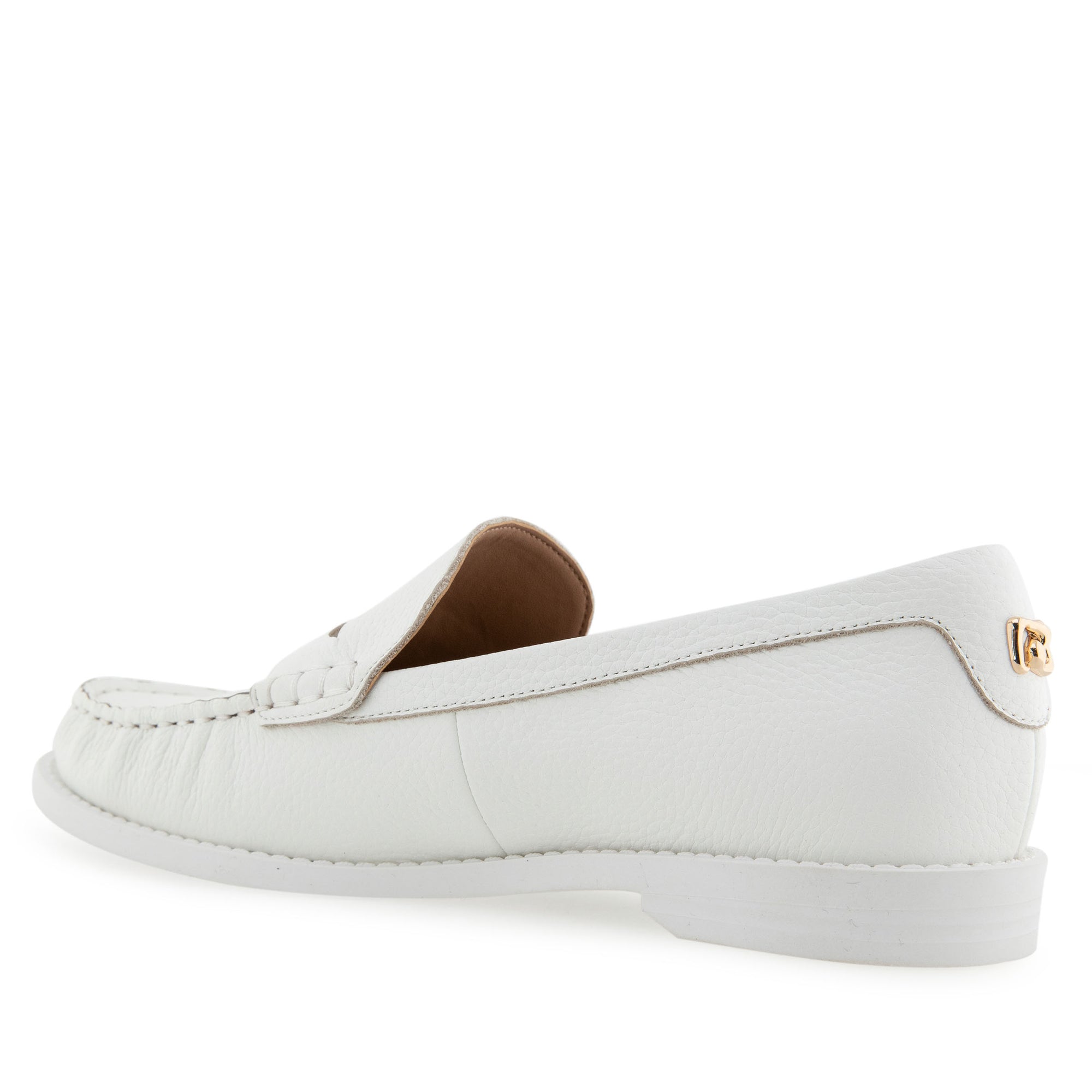 Sienna Tailored Loafer | Bright White Pebbled Leather