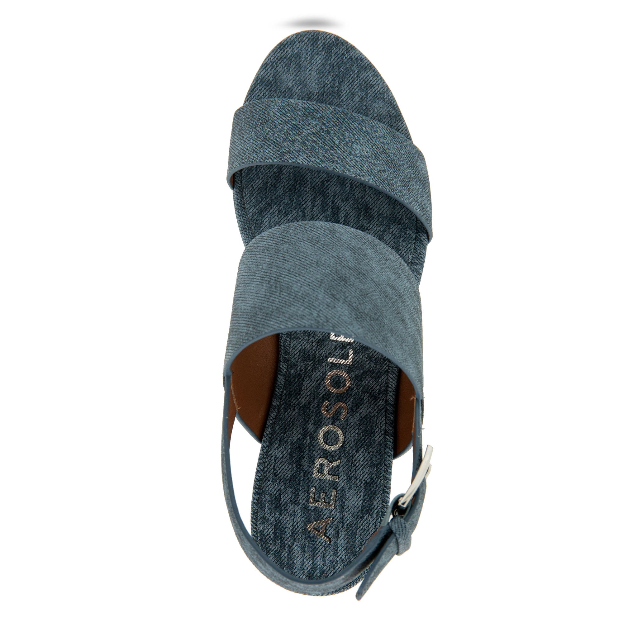 Camilia Sandal Platform | Blue Denim Textured Faux Leather