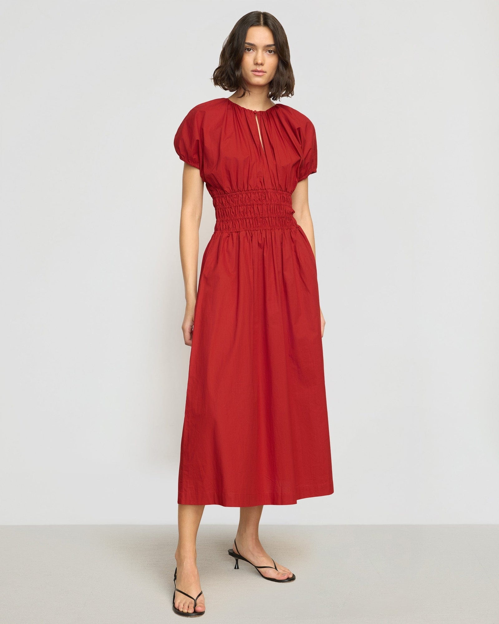 Olivia | Kyla Cinched-Waist Blouson Top Dress in Size Extra Small