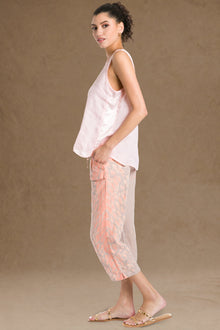 Women | Slouchy Cargo Linen Crop Pant | Diagonal Butterfly Wash 11