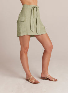 Linen Cargo Mini Skirt | Pale Palm