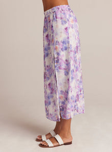 Linen Side Slit Maxi Skirt | Iris Floral Print