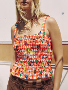 Cara Top | Garden Critters Gingham