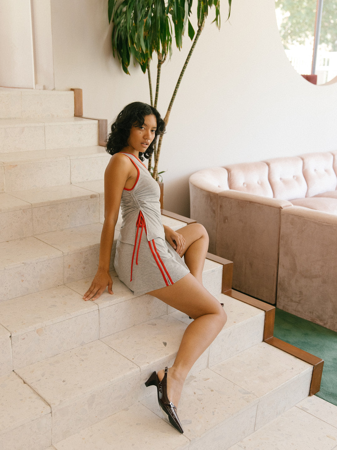 Emily Tank | Heather/Red