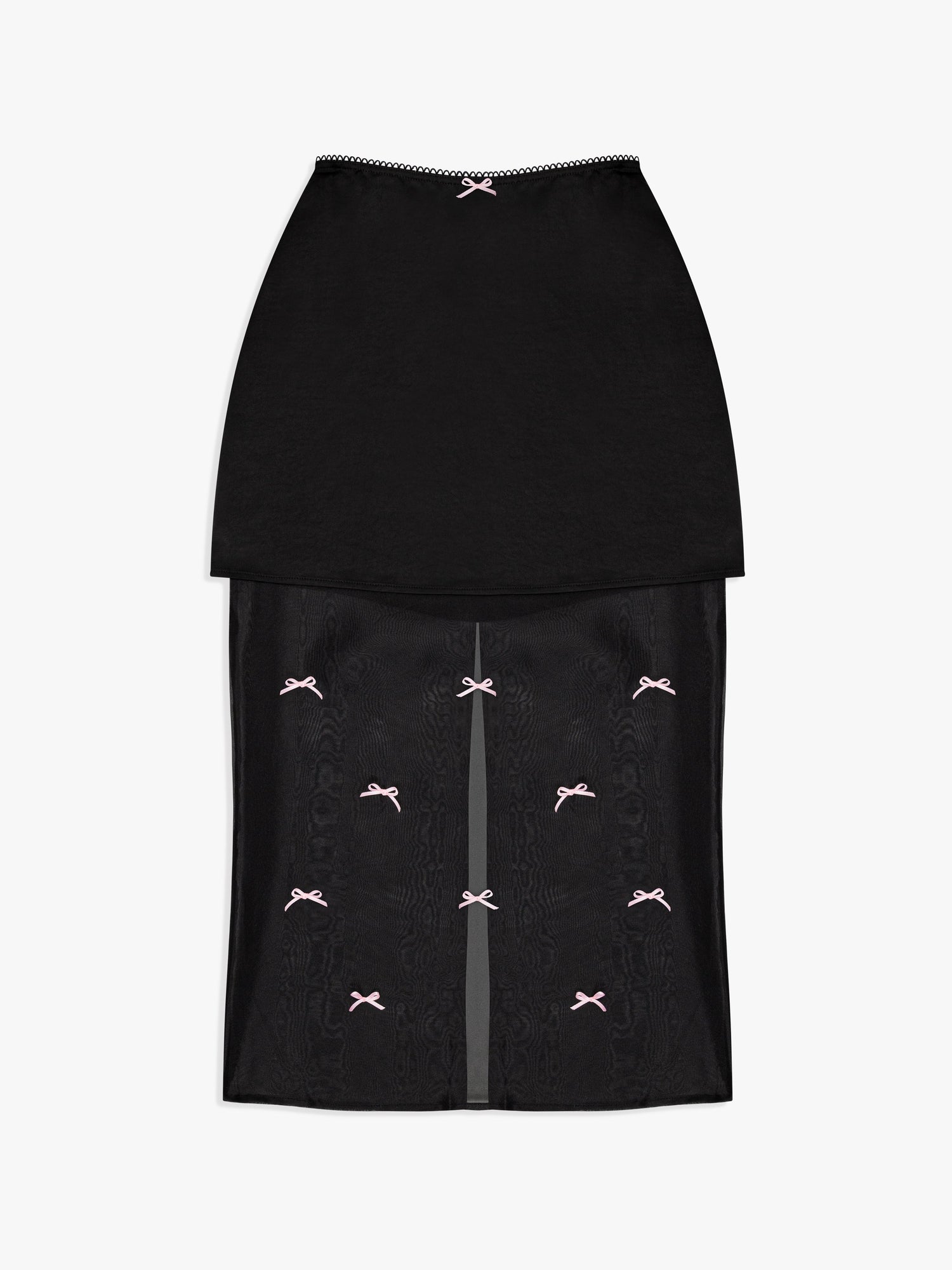 Harper Bow Tiered Skirt | Black Pink Bow