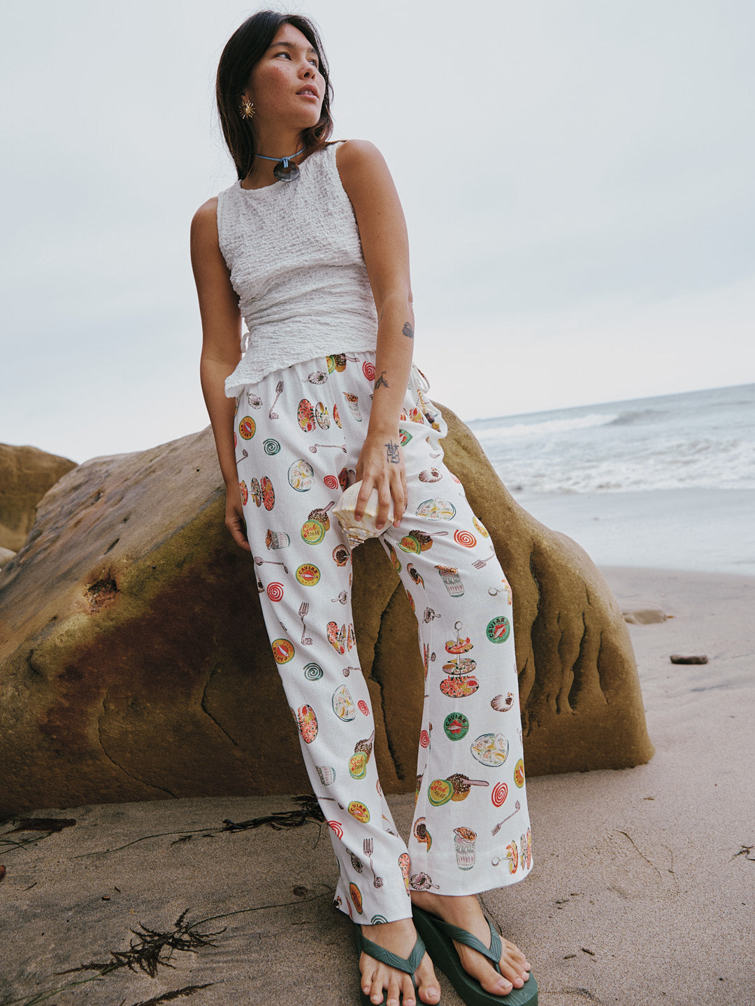 Nora Pant | Caviar Dreams White