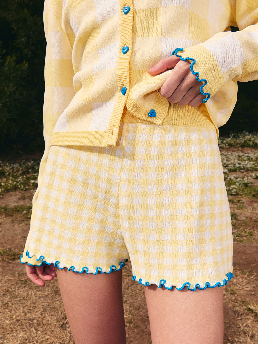Heather Gingham Short | Polly Pocket™ Yellow