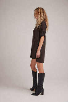 Long Sleeve A-Line Dress | Quartz Brown