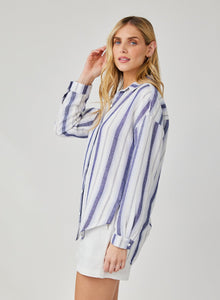 Long Sleeve Button Down | Coastal Ombre Stripe