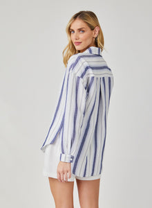 Long Sleeve Button Down | Coastal Ombre Stripe