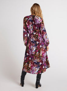 Long Sleeve Raglan Midi Dress | Twilight Fleur Print