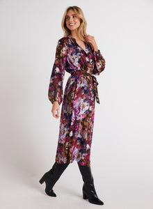 Long Sleeve Raglan Midi Dress | Twilight Fleur Print