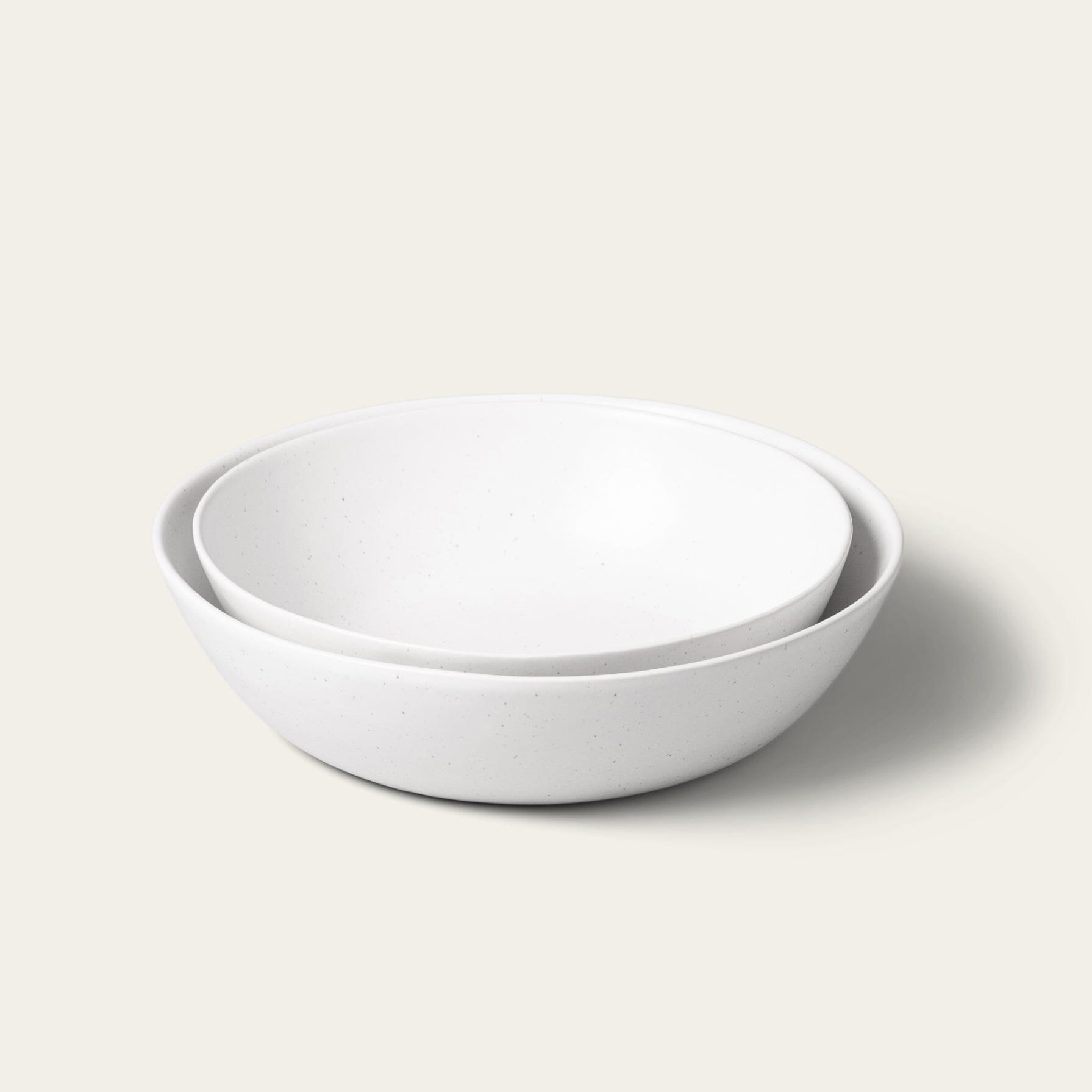 Low Serving Bowls | Speckled White