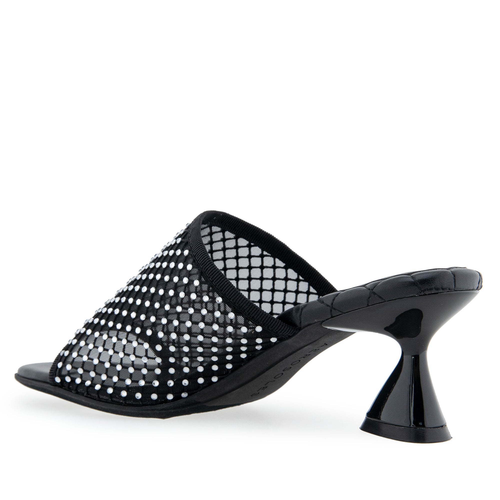 Jamila Sandal Dress Sculpted | Black/Crystals Mesh Fabric