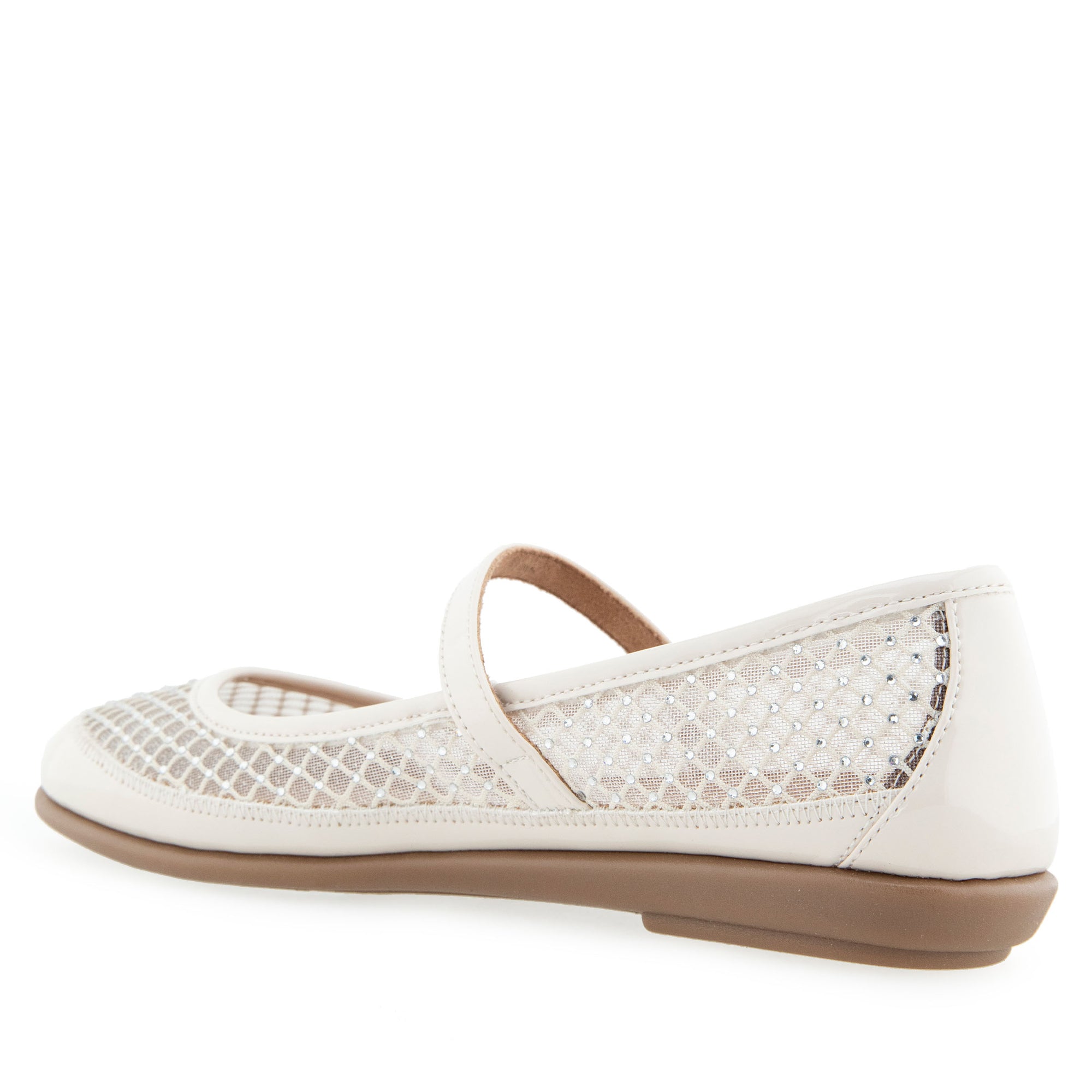 Baylee Casual Flat | Crystal/Eggnog Mesh Fabric