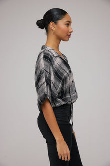 Flowy Tie Waist Shirt | High Desert Plaid