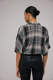Flowy Tie Waist Shirt | High Desert Plaid