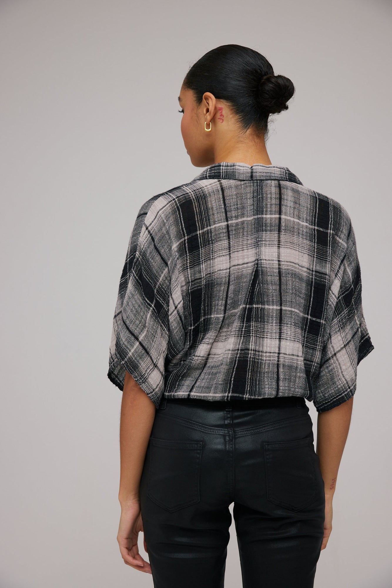 Flowy Tie Waist Shirt | High Desert Plaid
