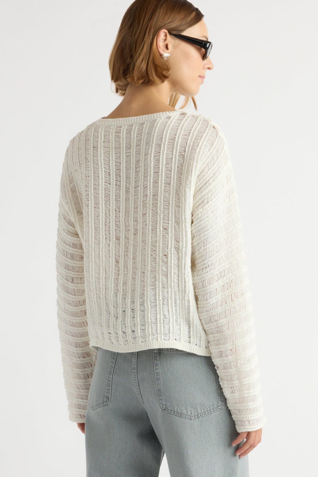 Mali | Matteo Open-Knit Cotton Sweater in Size Small