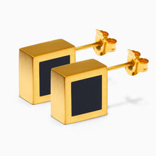 Phi Earrings | 18K Gold-Plated on Brass | Onyx