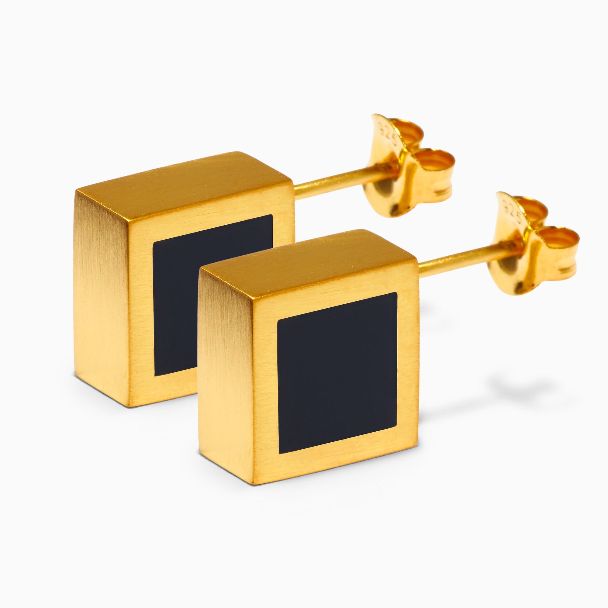Phi Earrings | 18K Gold-Plated on Brass | Onyx