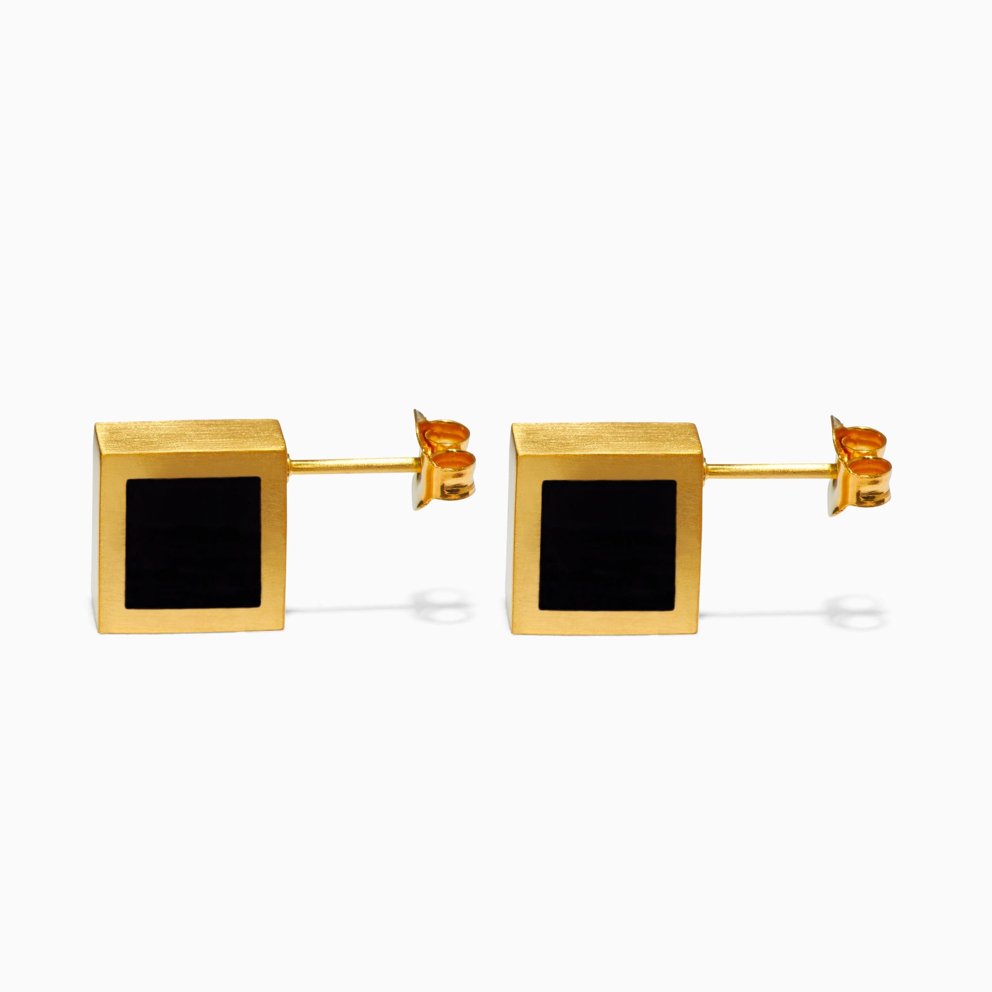 Phi Earrings | 18K Gold-Plated on Brass | Onyx