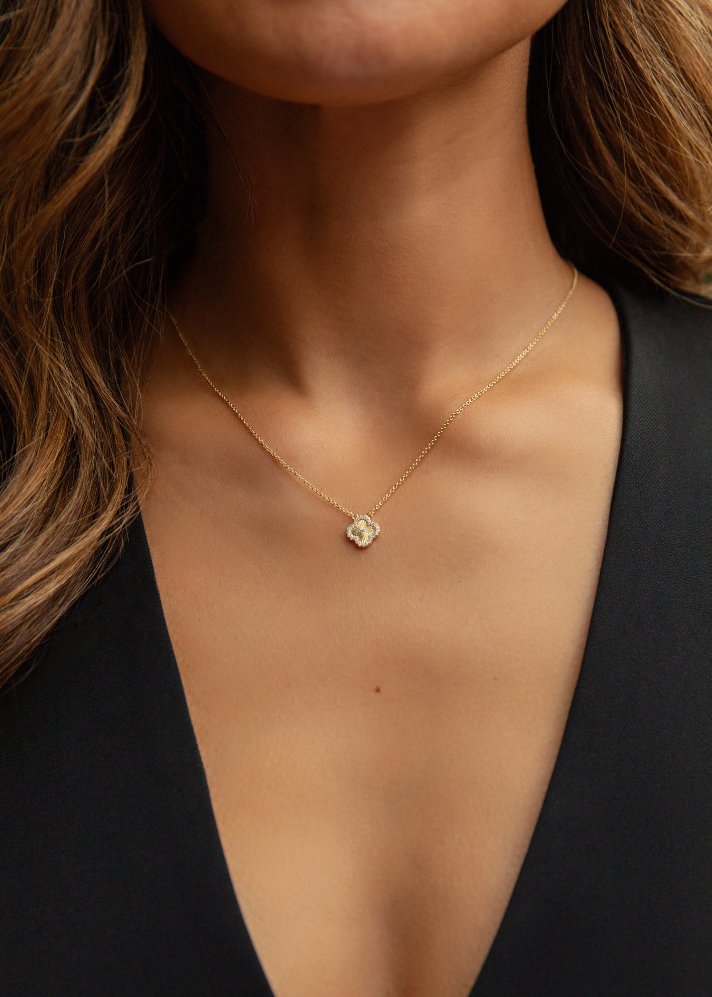 Mini Icon Necklace | Clear Crystal | 14K Gold Plated